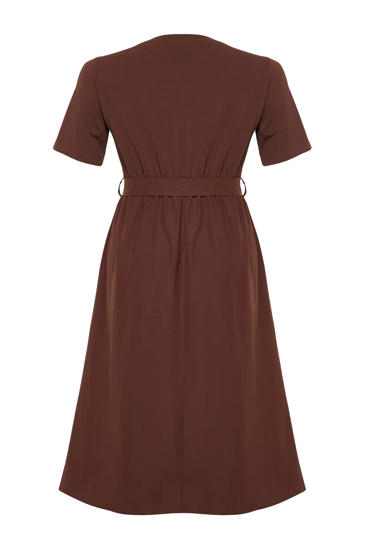 Trendyol Curve  Braunes gewebtes A-Linien-Kleid TBBSS24AH00020