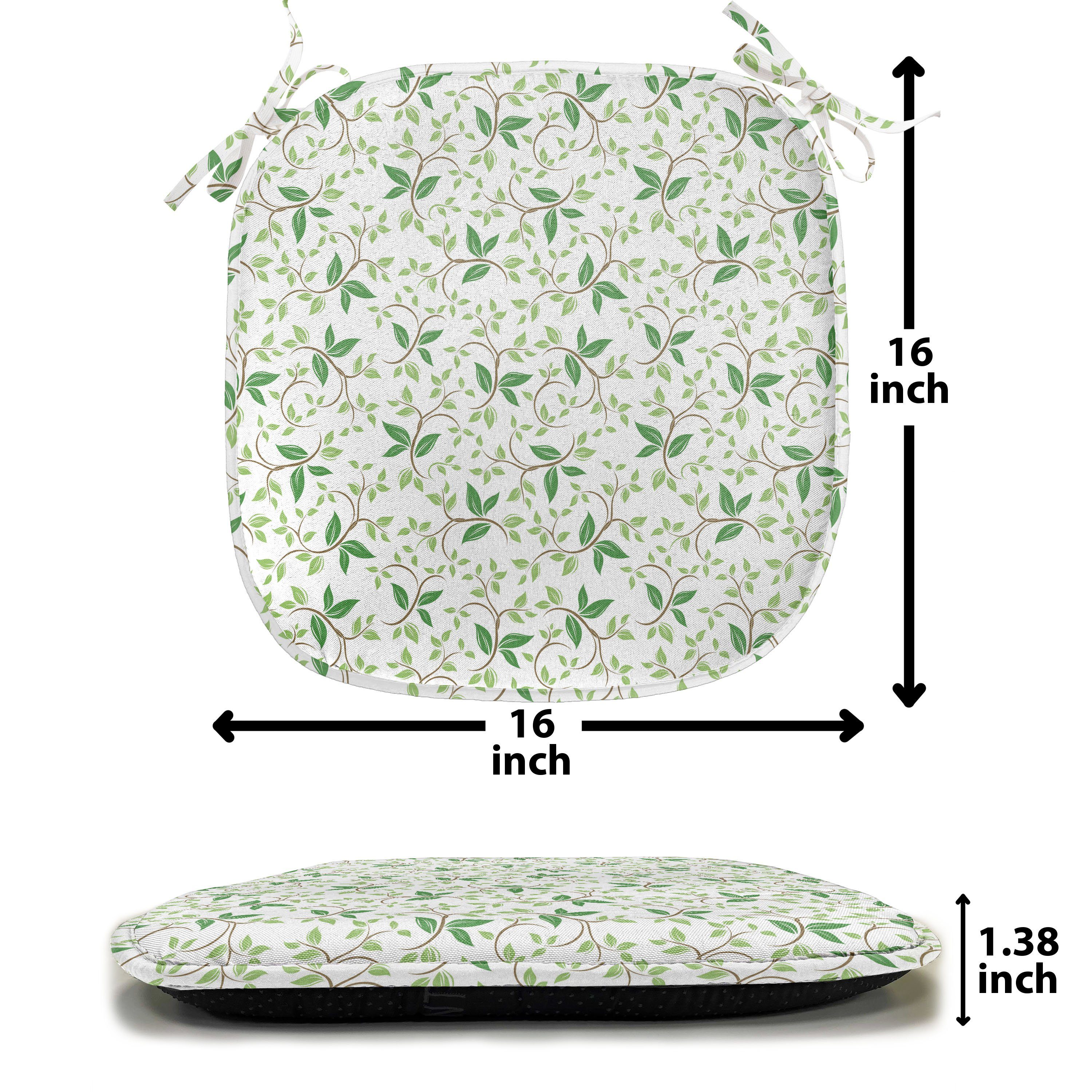Abakuhaus Stuhlkissen Dekoratives wasserfestes Kissen mit Riemen für Küchensitze, Natur Ivy Green Leaves