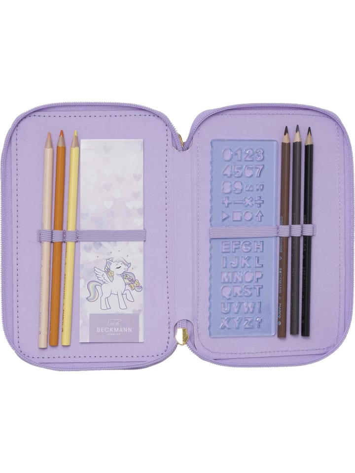 BECKMANN Beckmann 3-Fächrige Federmappe Unicorn Princess Purple günstig kaufen onesize