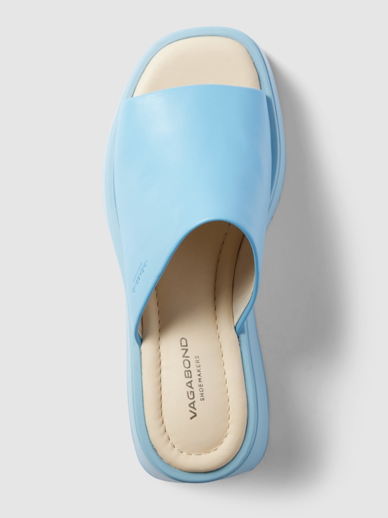 Pantolette mit Label-Prägung Modell 'COURTNEY' in hellblau