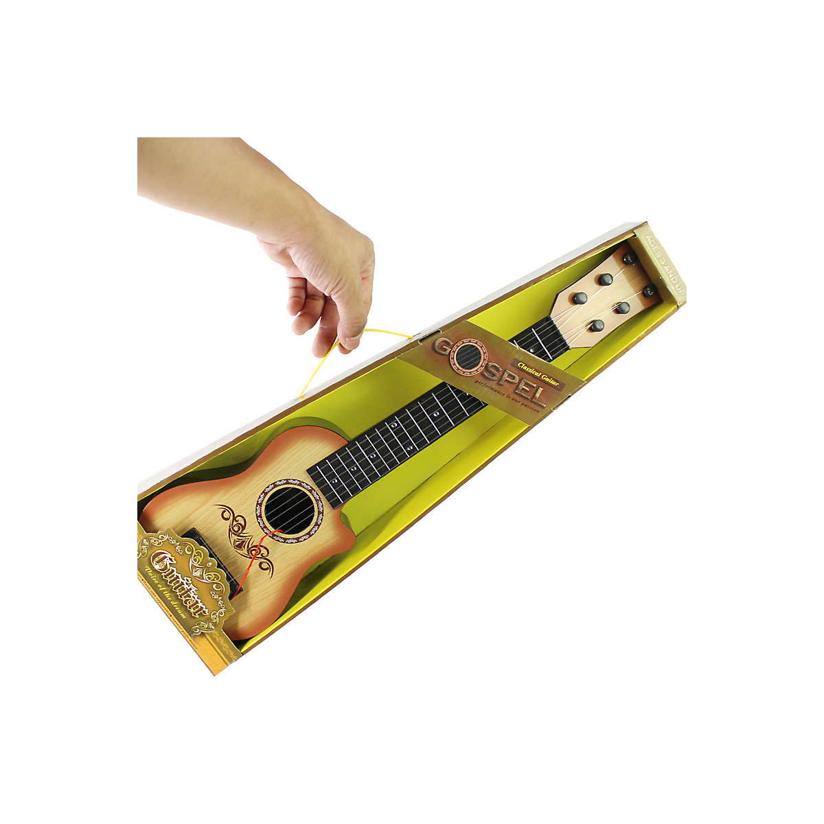 Simulationsgitarre kann pädagogisches Musikinstrumentspielzeug der Erleuchtung spielen Simuliertes Ukulele-Musikspielzeug für Kinder
