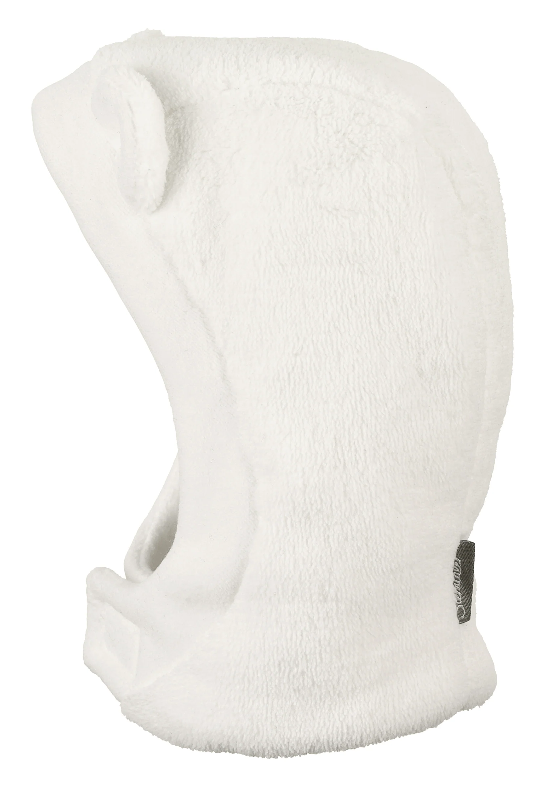 Schalmütze aus Teddyflausch mit 3D Ohren, Ecru