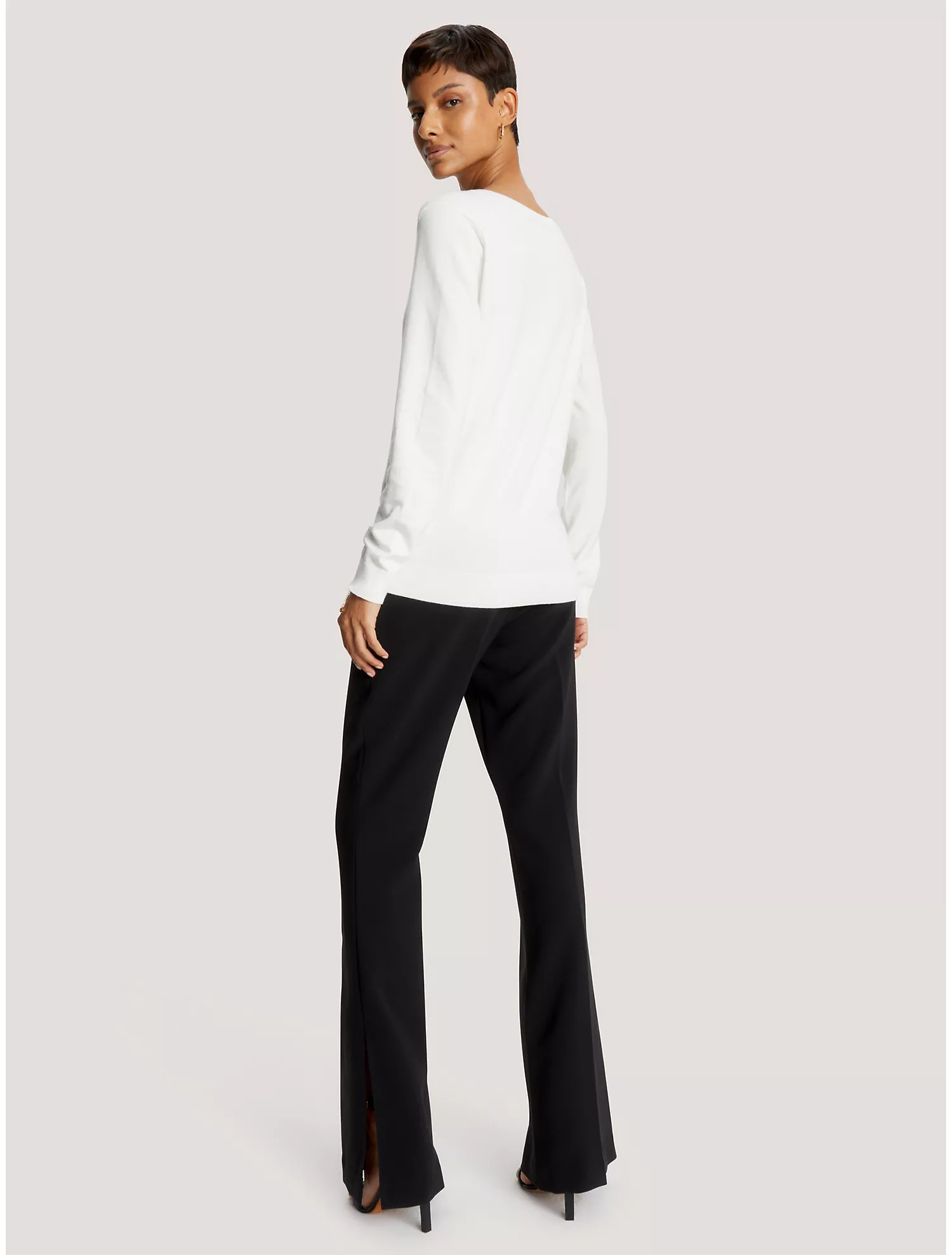 Solid V-Neck Sweater