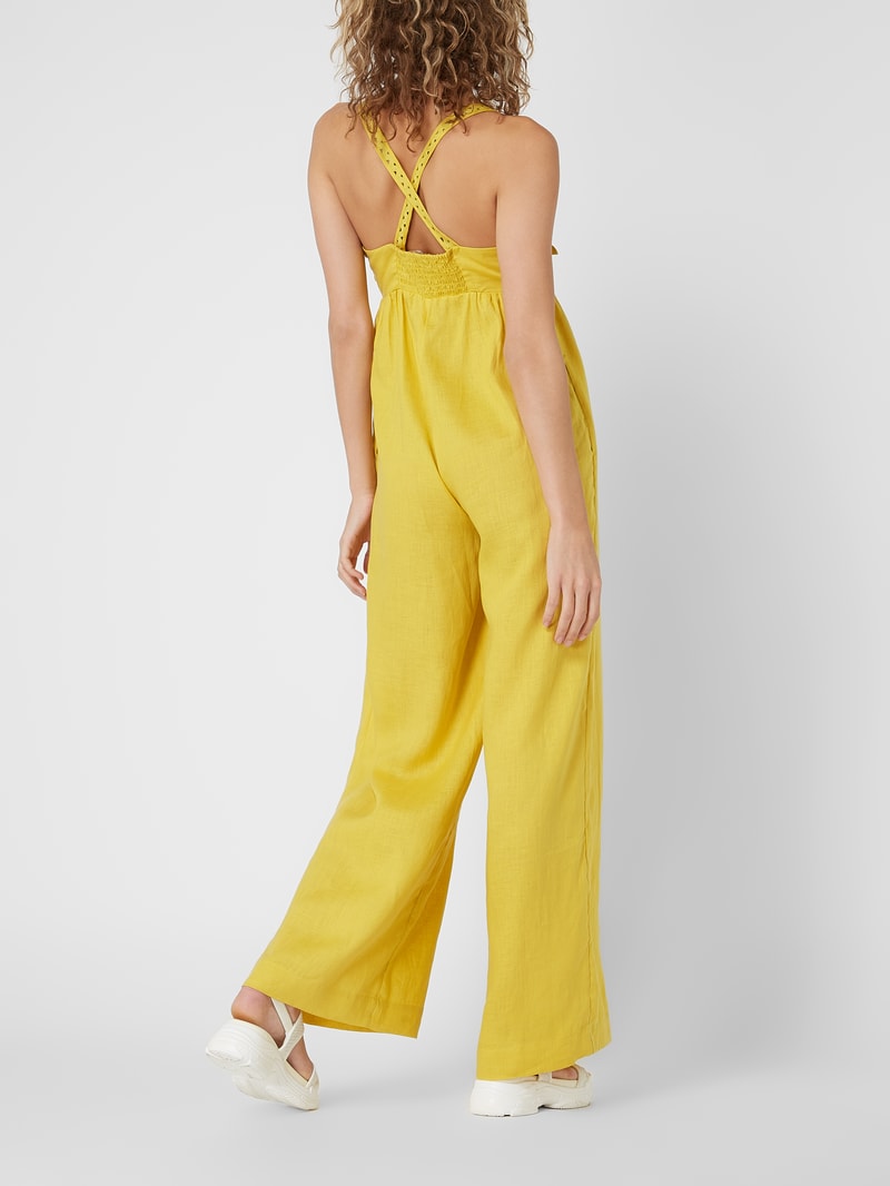 Jumpsuit aus Viskose in gelb