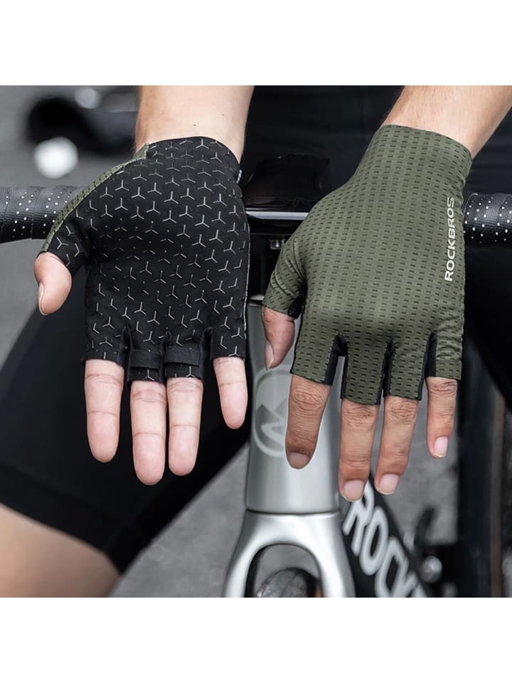 Rockbros Rockbros Atmungsaktive Kurzfinger-Fahrradhandschuhe Grün S in Grün günstig kaufen