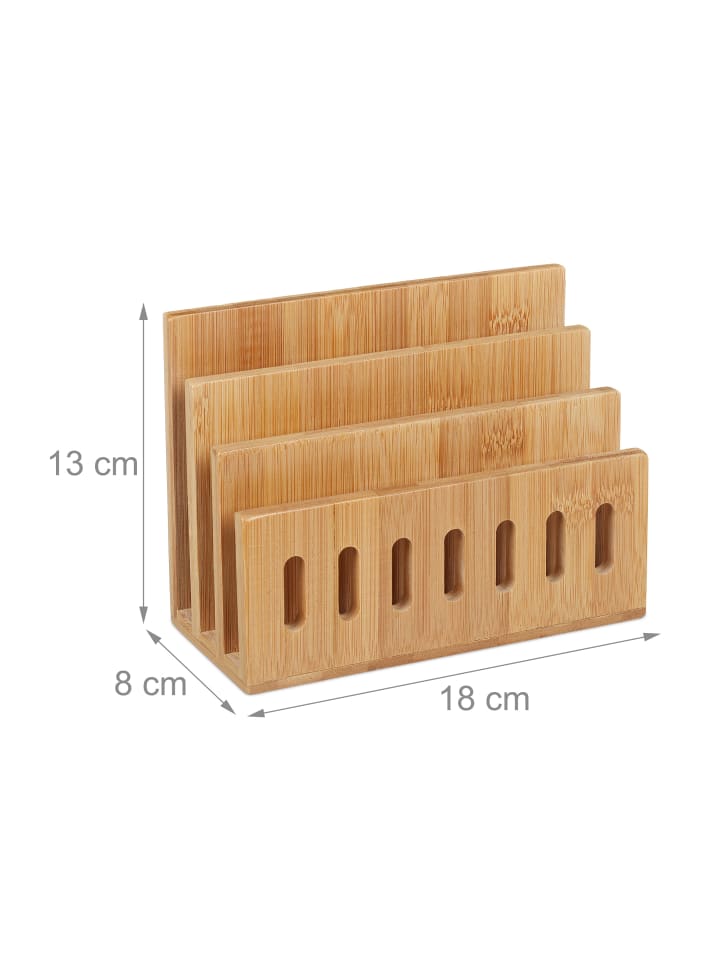 relaxdays Dokumentenhalter in Natur - (B)18 x (H)13 x (T)8 cm günstig kaufen onesize
