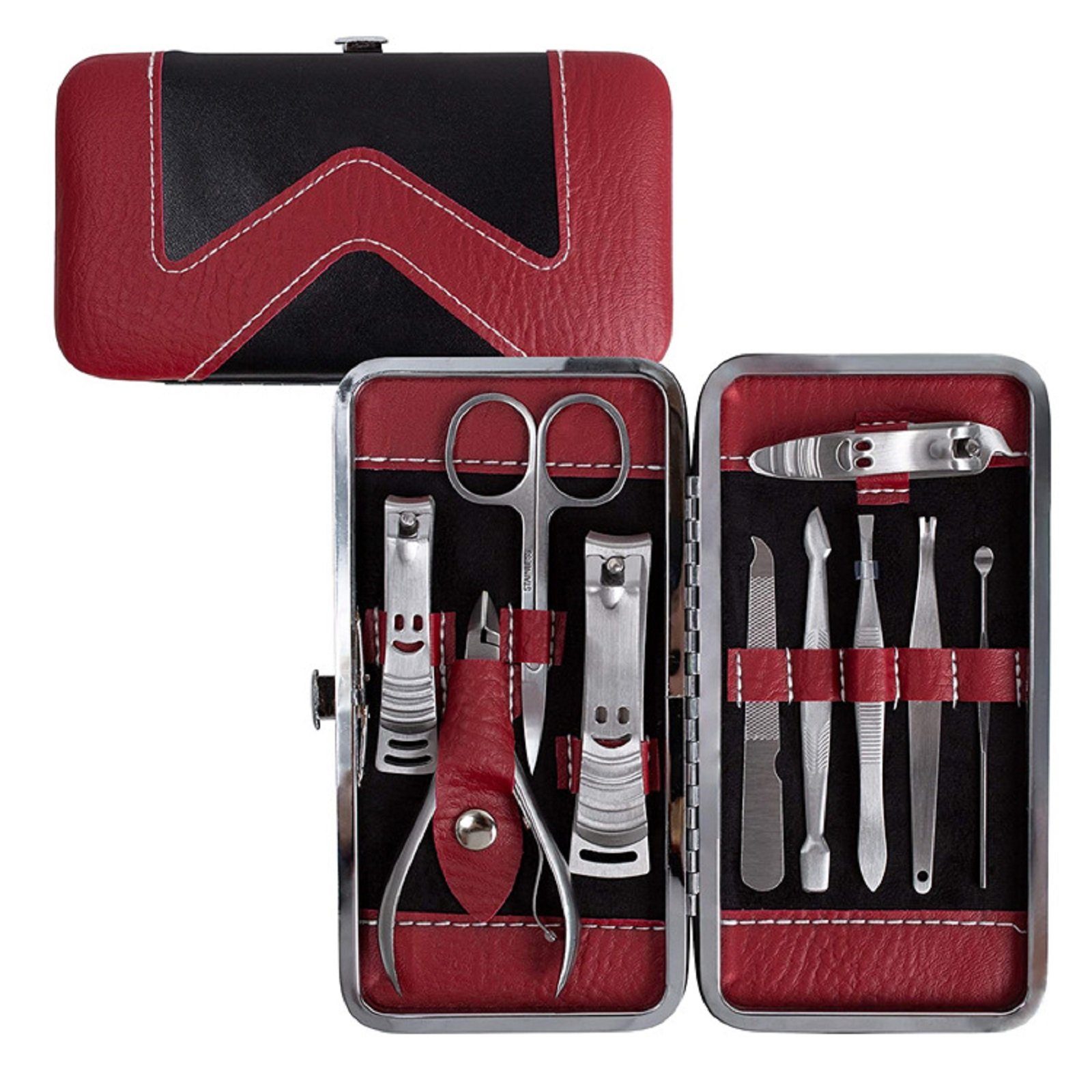 COOL-i ® Maniküre-Pediküre-Set, 10pcs Maniküre Pediküre Set Reisepflege Kit mit schöner Box