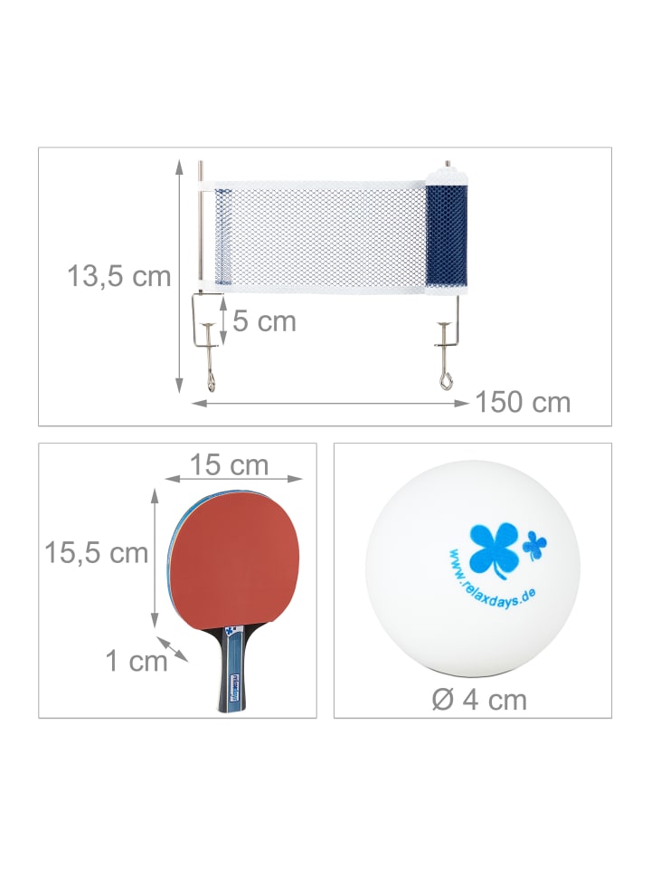 relaxdays 9tlg. Tischtennis Set in Schwarz/ Rot günstig kaufen onesize