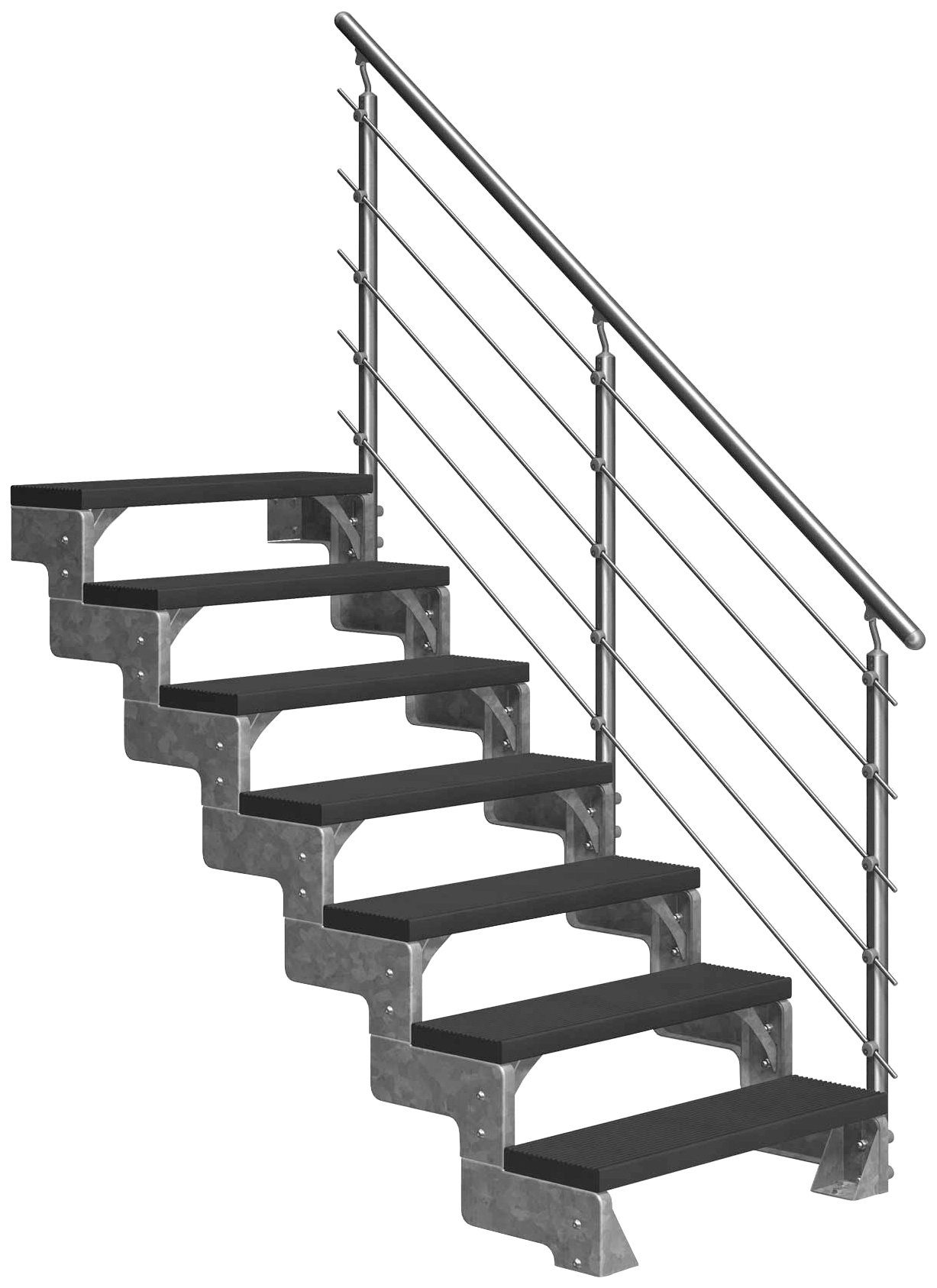 Dolle Außentreppe Gardentop, für Geschosshöhen bis 154 cm, Stufen offen, TRIMAX®-Stufen 80 cm