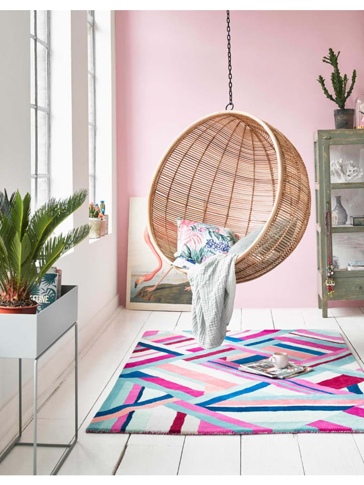 Accessorize Kurzflorteppich Linear in blau hellblau günstig kaufen 80 x 150 cm