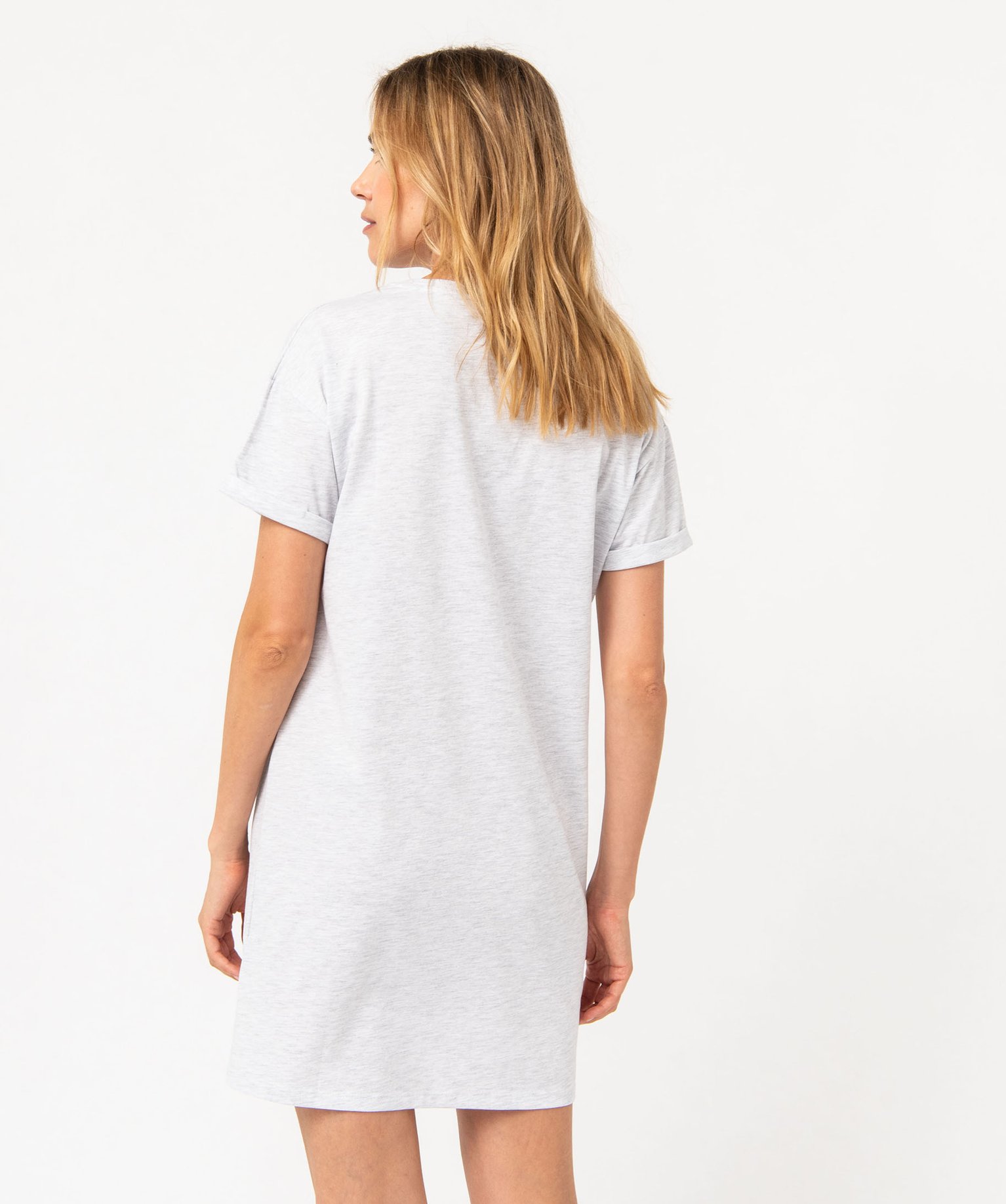 Chemise de nuit à manches courtes avec motifs manga femme -... gris | GEMO