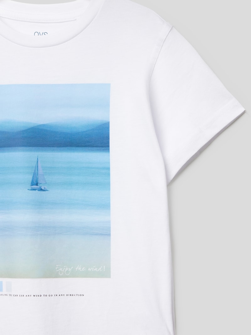 T-Shirt mit Motiv-Print in offwhite
