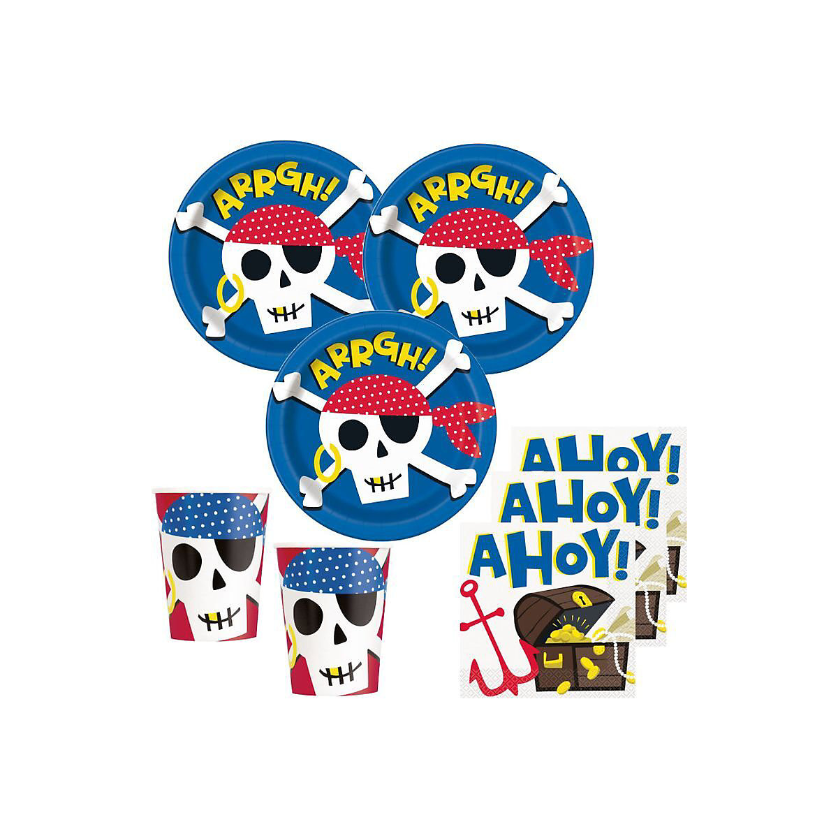XXL 106 Teile Geburtstag auf dem Piratenschiff Party Deko Set 8 Kinder