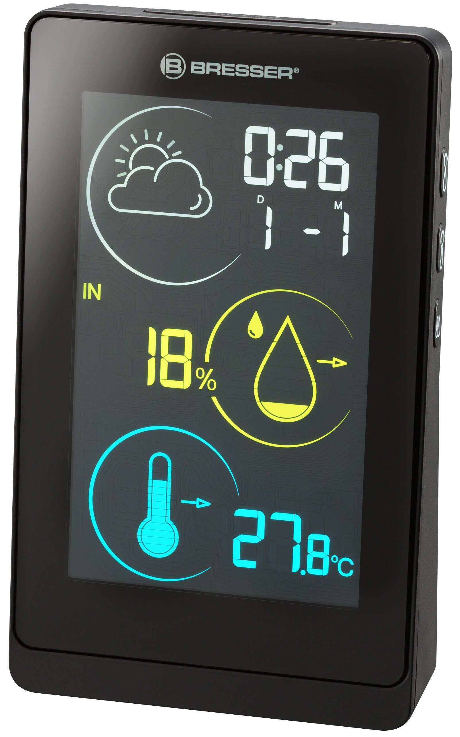 BRESSER BRESSER Farbwetterstation Temeo Life H Funkwetterstation