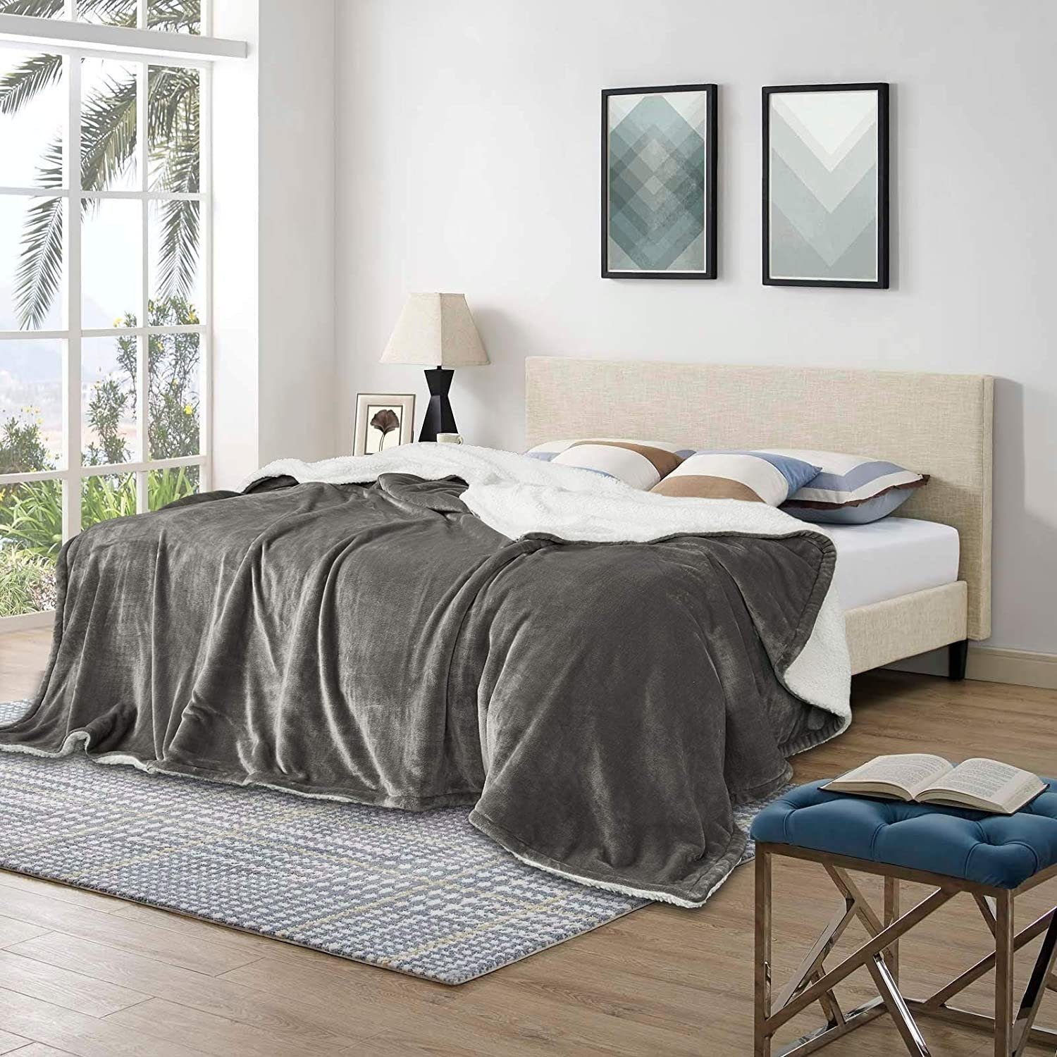 Wohndecke, Woltu, super Dicke Warme Fleecedecke Kuscheldecke Sofadecke