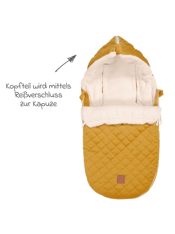 Kaiser Fleece-Fußsack Velvet Hoody für Babyschale und Babywanne in gelb günstig kaufen onesize
