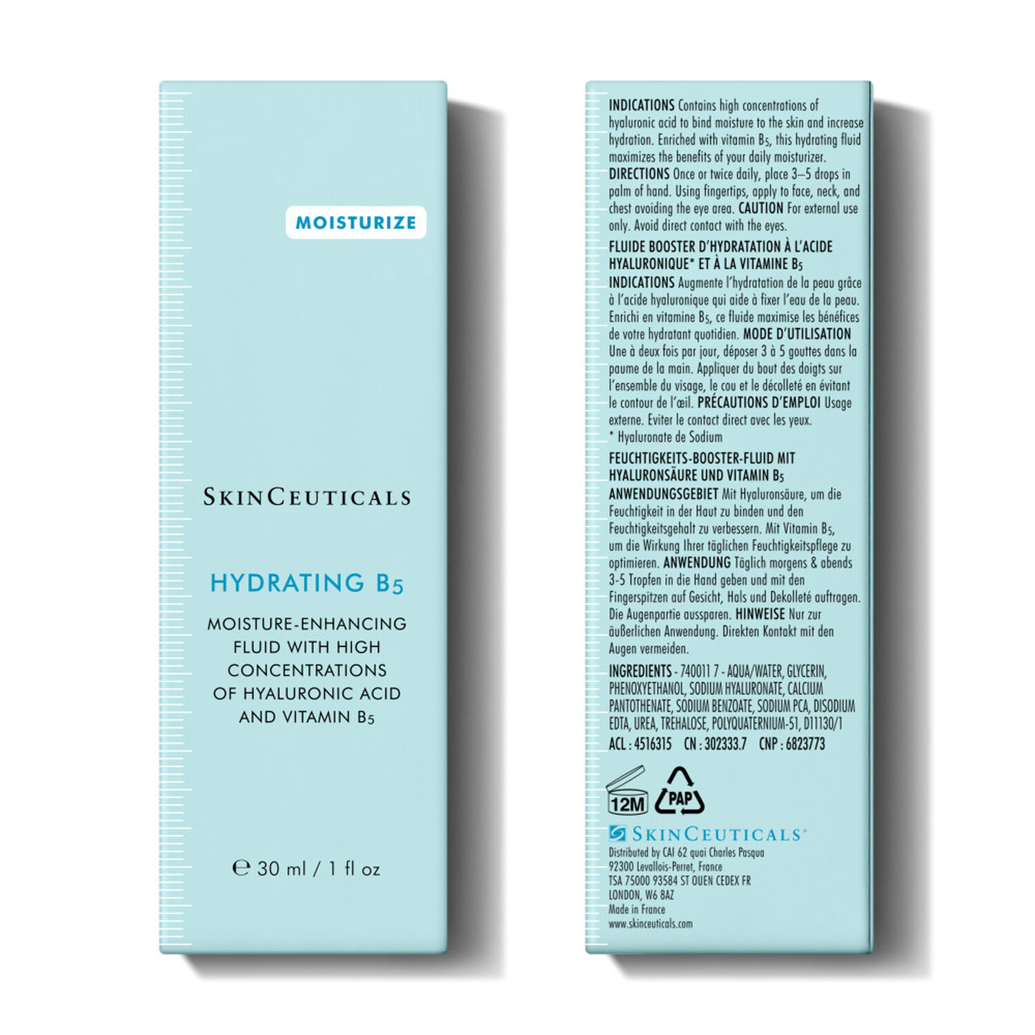 Skinceuticals Hydrating B5 Sérum Hydratant A L'acide Hyaluronique 30 ml