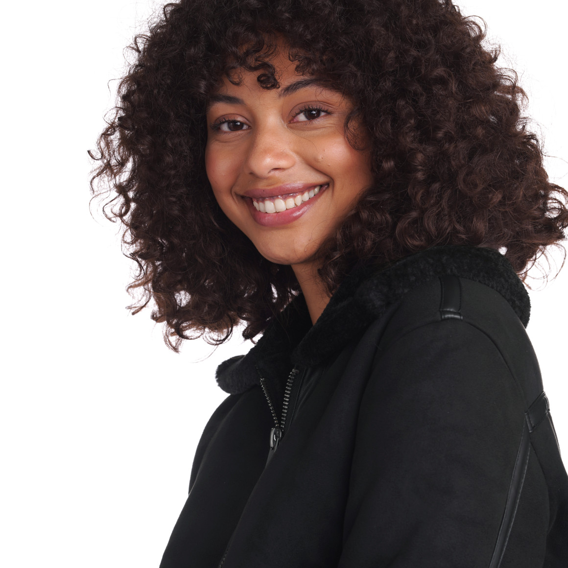 Damen Jacke mit Lammfellimitat gefüttert