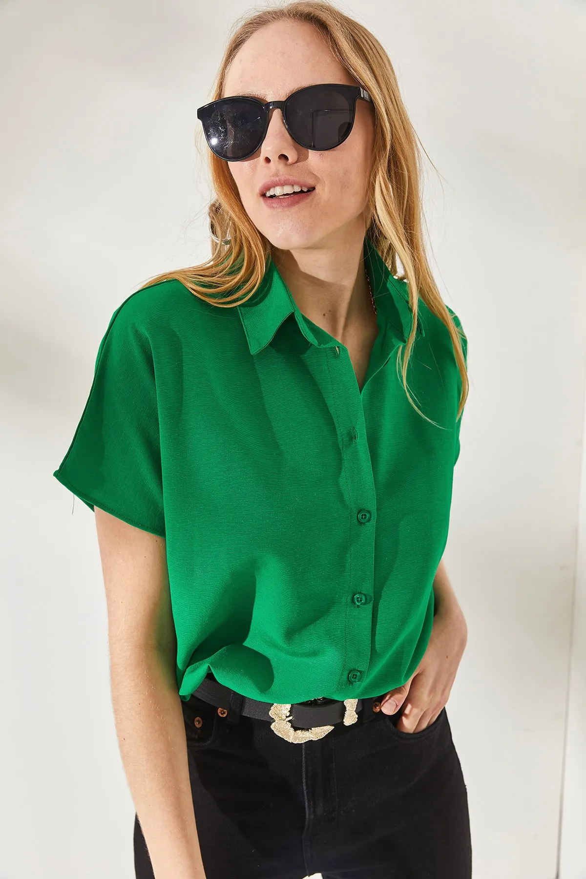 Olalook  Hemd - Grün - Oversized