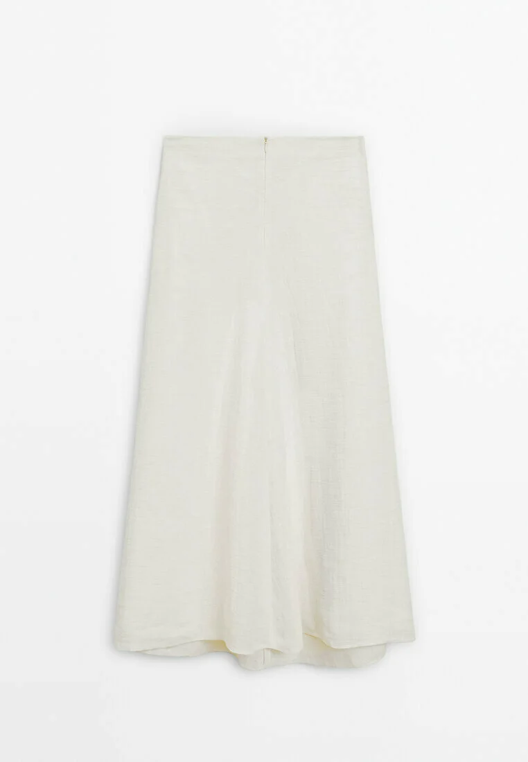 Massimo Dutti EDICIÓN LIMITADA - LARGO FLUIDO TEXTURIZADO - Falda larga