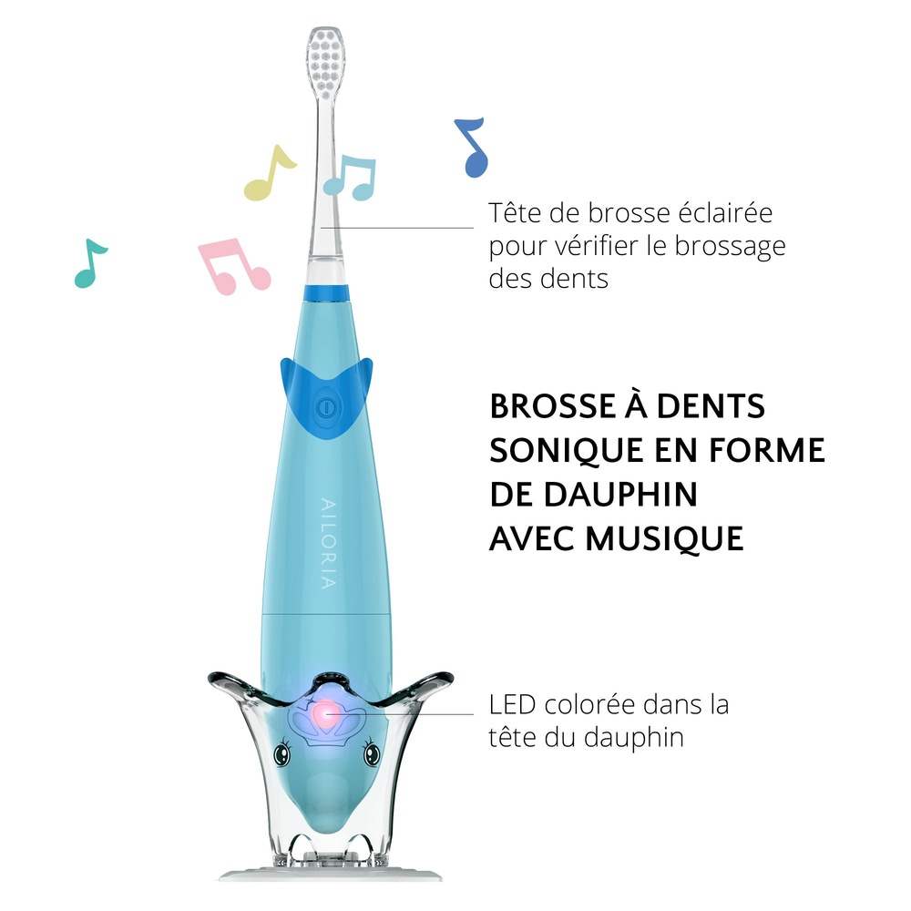 ailoria personal care BUBBLE BRUSH Set Brosse à dents électrique pour enfants à technologie sonique