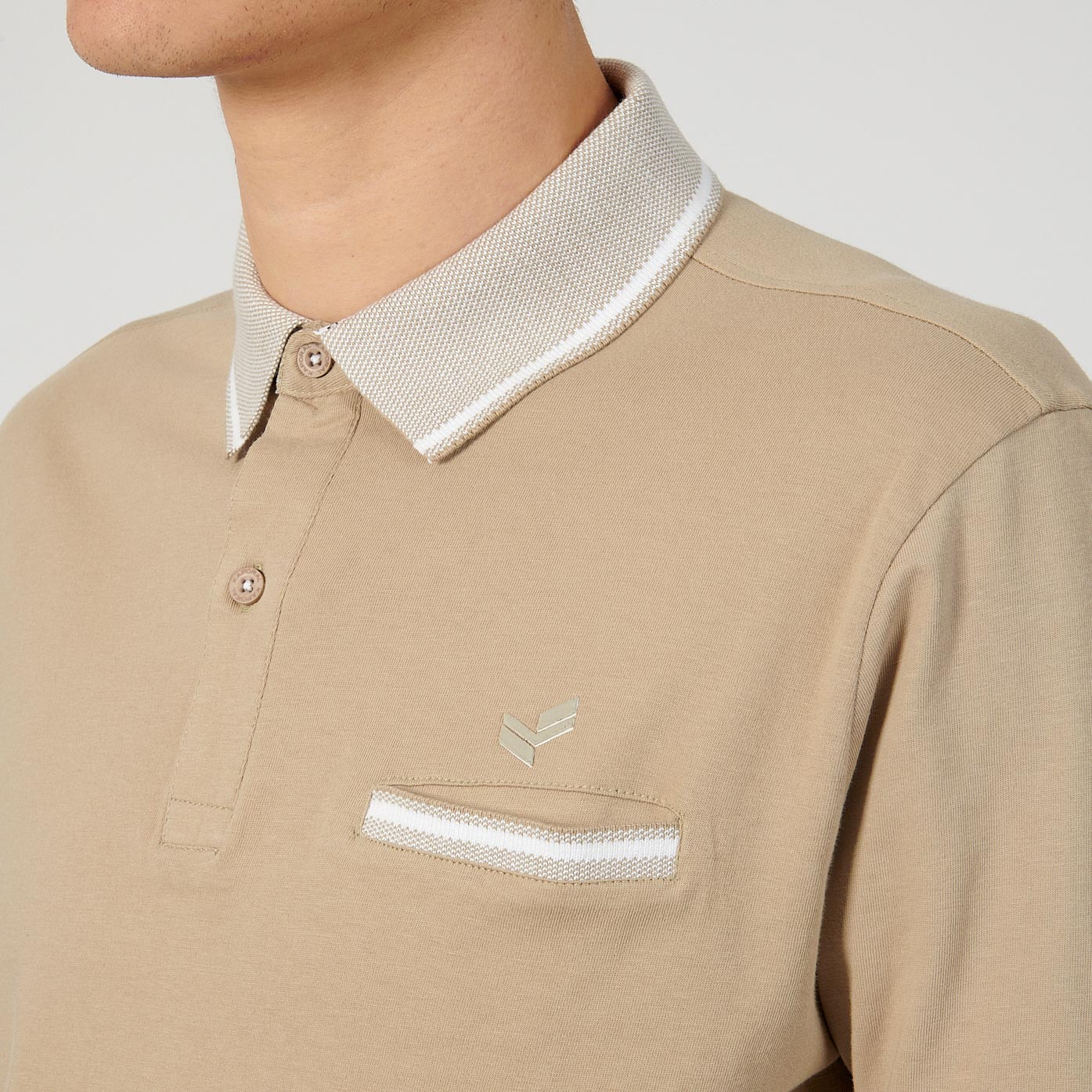 CHUN   Polo beige Homme en 100% coton