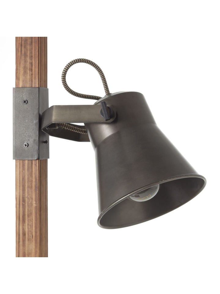 Brilliant Standleuchte, 2-flammig Plow 153,5x51x30 cm in schwarz stahl/holz günstig kaufen onesize