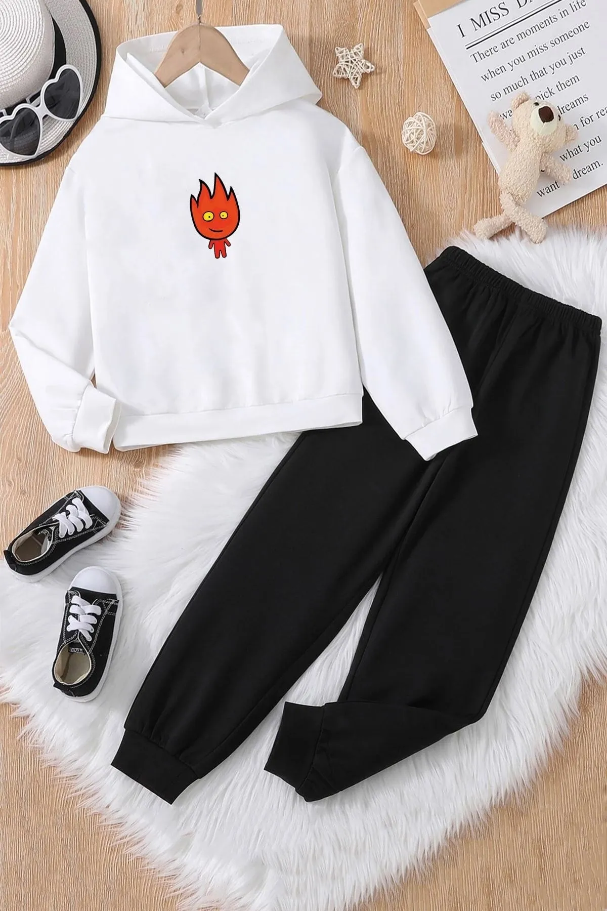 uyguntarz  Feuer-Avatar-Trainingsanzug-Set für Kinder