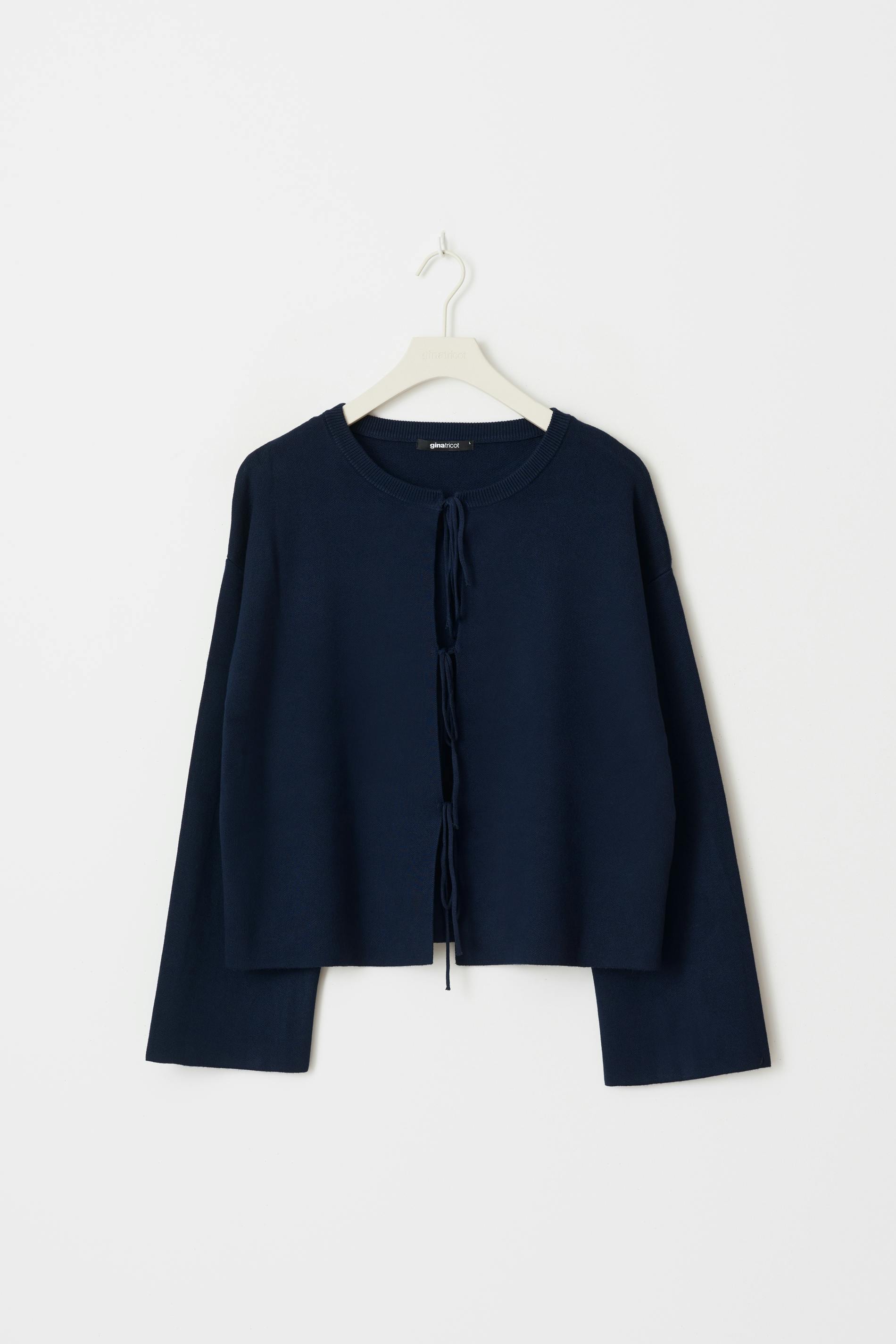Knitted tie cardigan