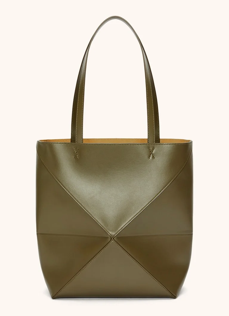 Borsa tote media LOEWE Puzzle Fold in pelle di vitello