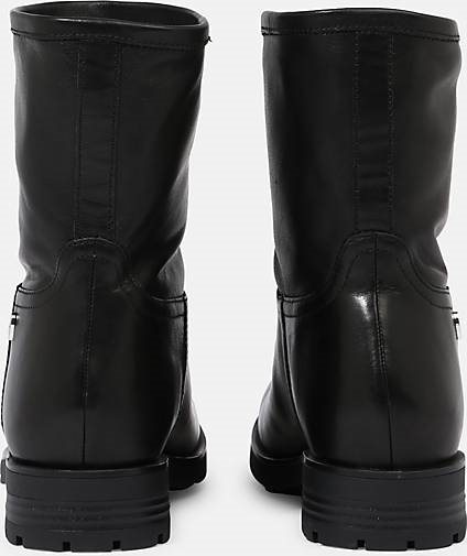 Love Moschino Lederstiefel mit Label-Applikationen