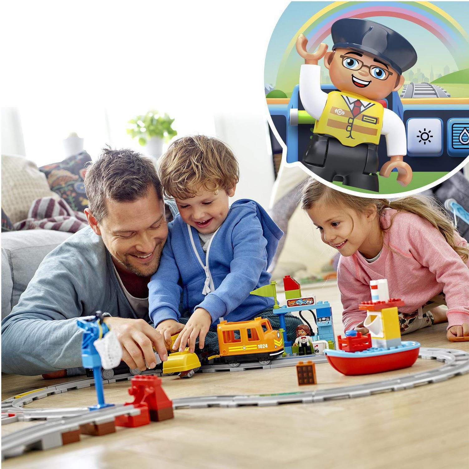 LEGO® Konstruktionsspielsteine Güterzug (10875), LEGO® DUPLO® Town, (105 St)