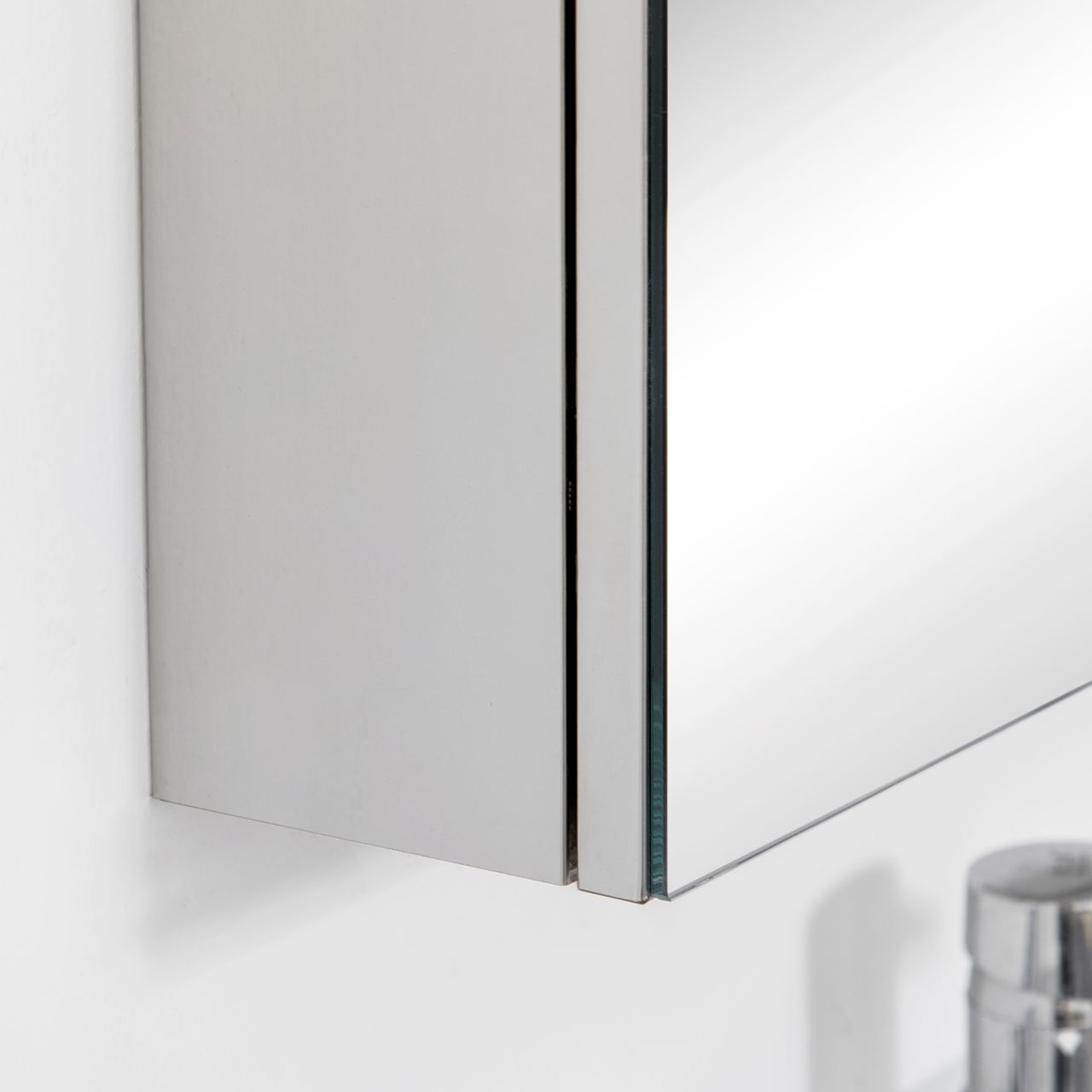 kleankin Spiegelschrank, Hängeschrank, Badezimmerschrank mit 3 Türen, Edelstahl