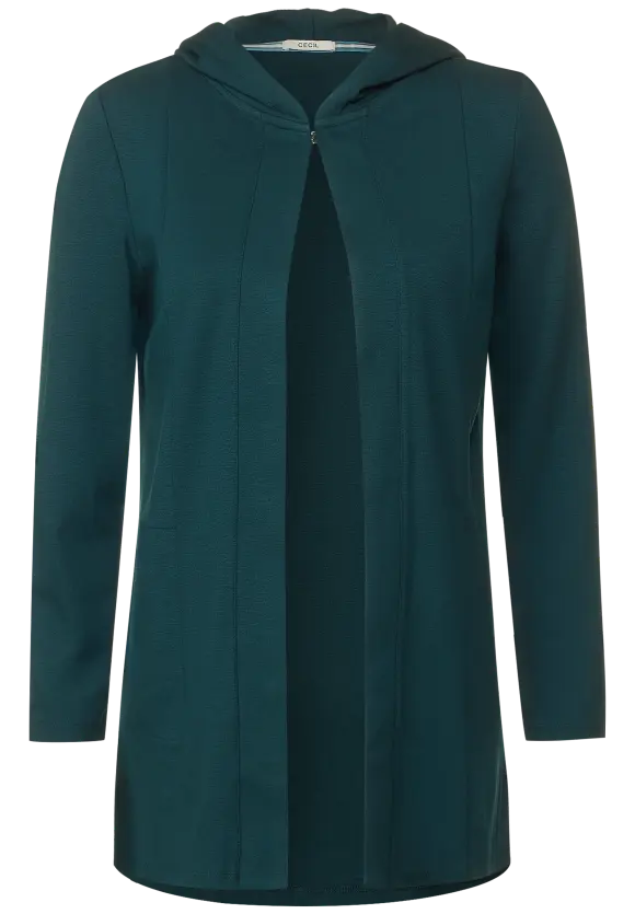 CECIL Unifarbene Kapuzenshirtjacke