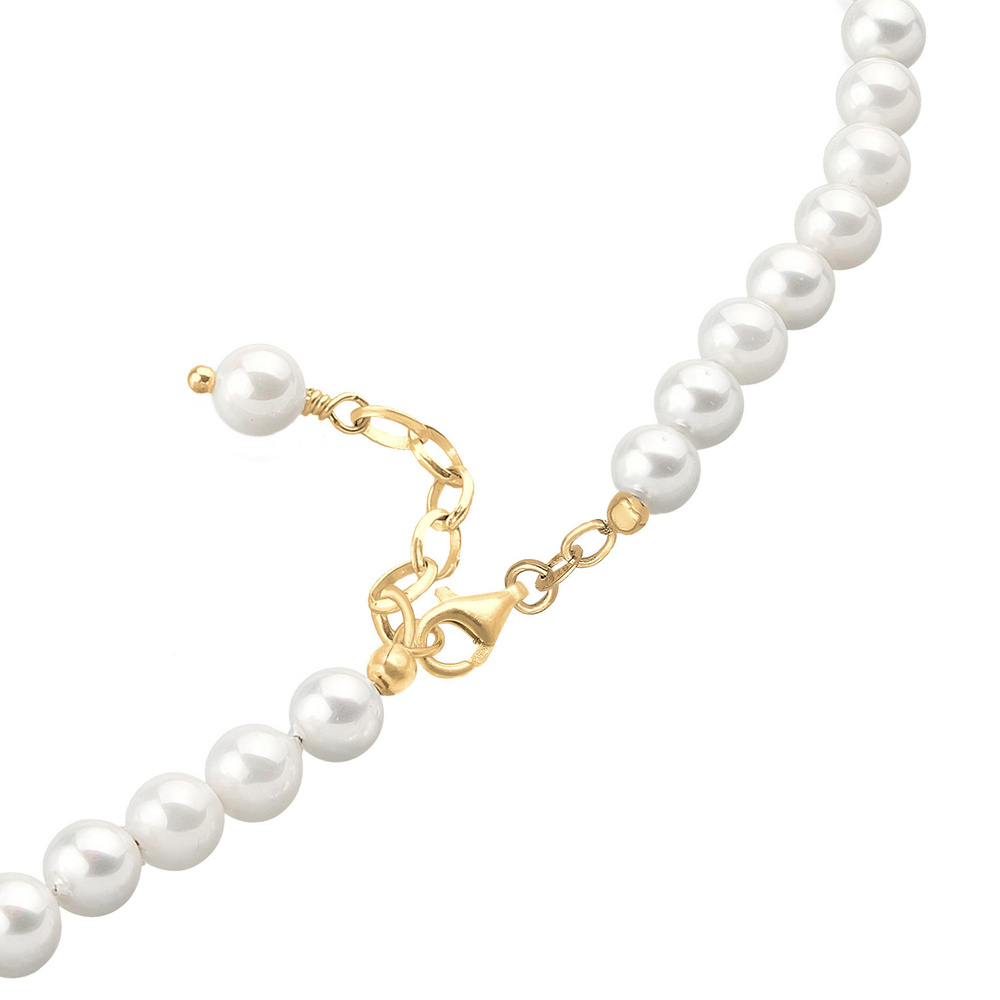 Elli Elli Collier Femmes Noble Mariée Simple avec Perles de Coquille en Argent Sterlin collier