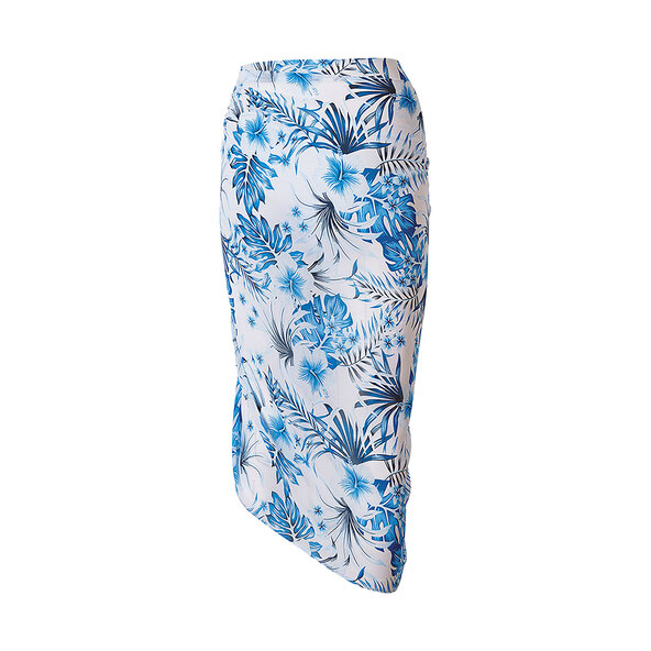 Damen Badebekleidung Pareo, Flower AOP blue
