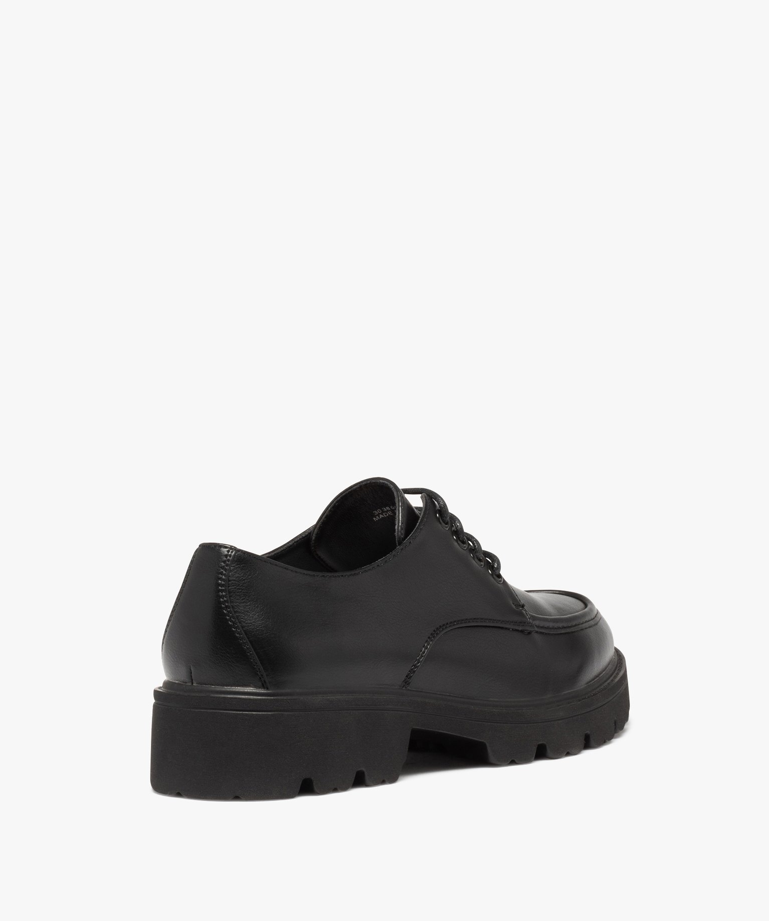 Derbies femme style rock à semelle épaisse et crantée noir | GEMO