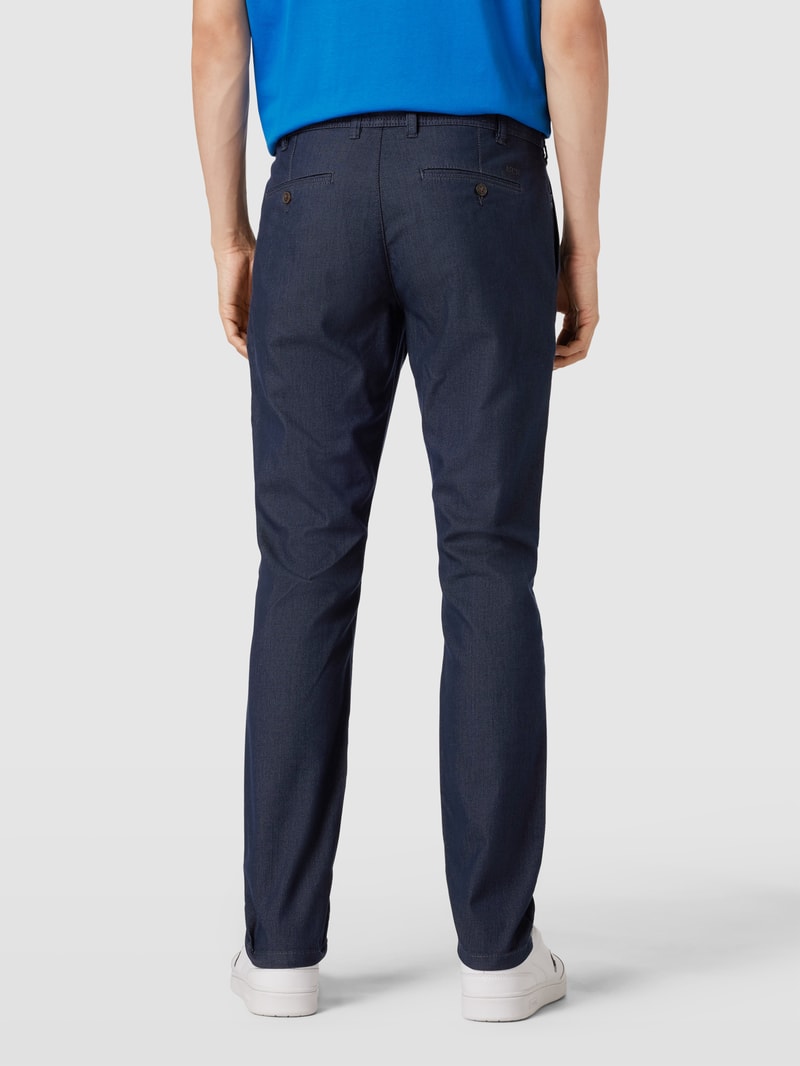 Slim Fit Chino mit Strukturmuster in marineblau