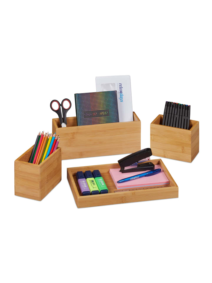 relaxdays Schreibtisch Organizer Set günstig kaufen onesize