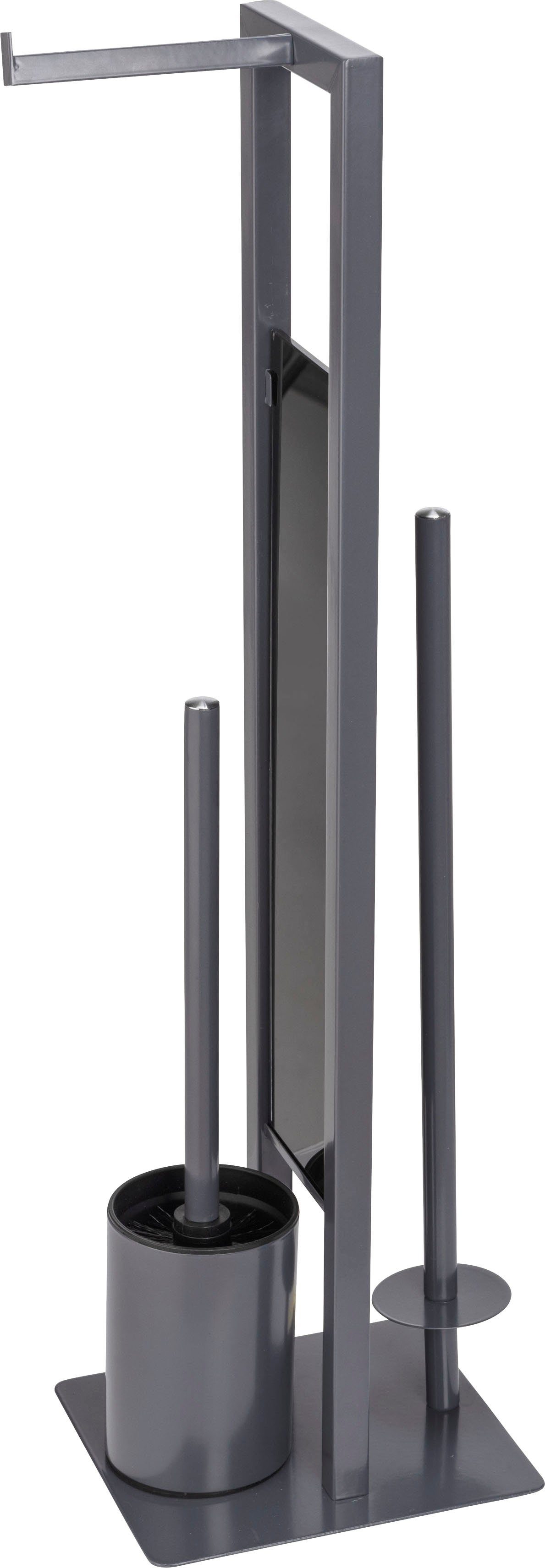 WENKO WC-Garnitur Rivalta, grau, Platte aus Sicherheitsglas