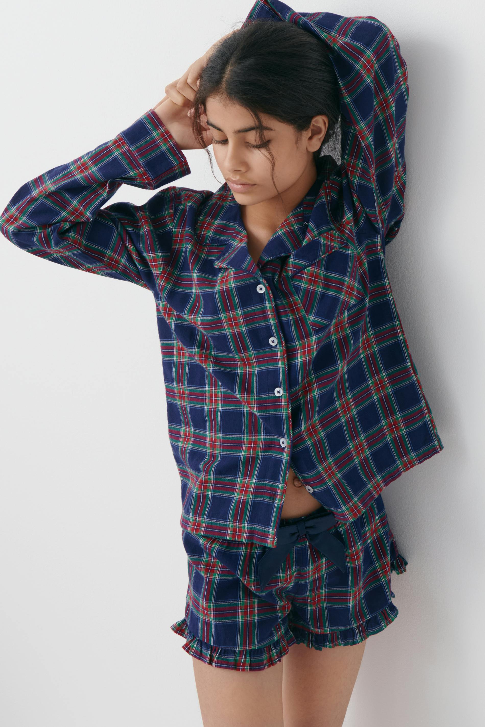 Y flannel pj shorts