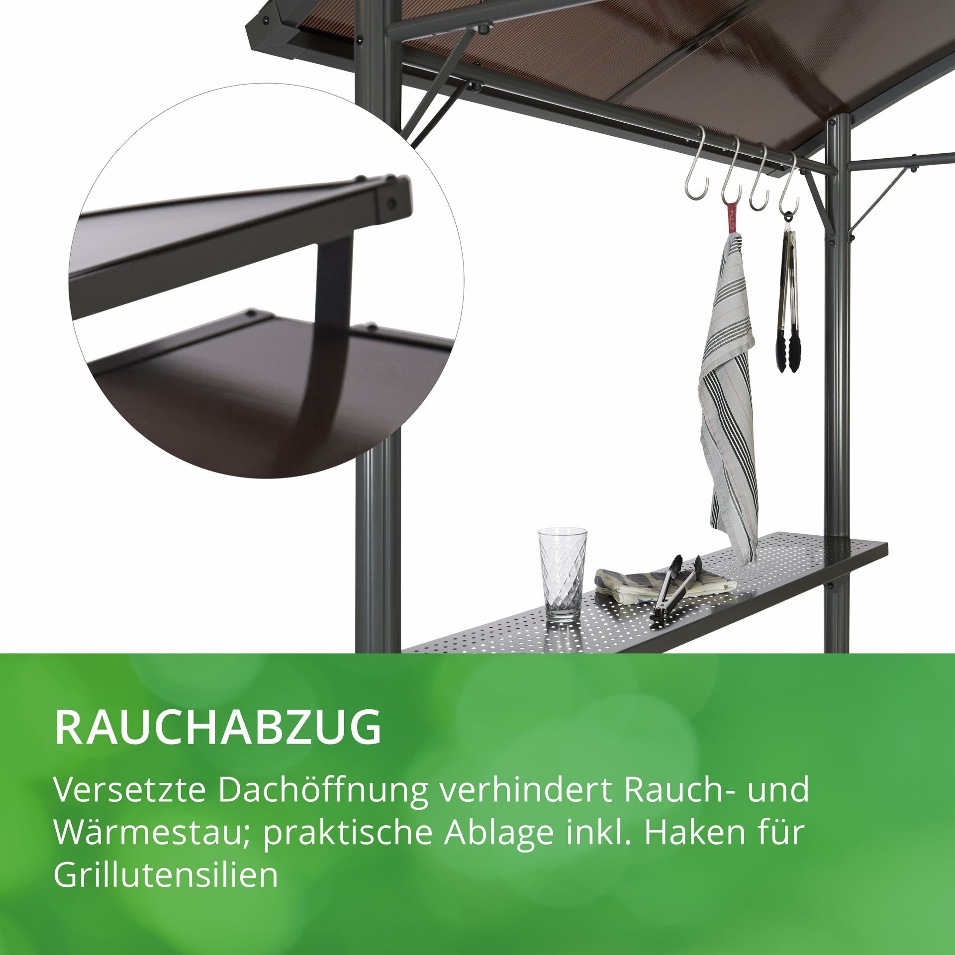 Leco Grillpavillon / Profi-Grillpavillon mit Polycarbonat-Dach