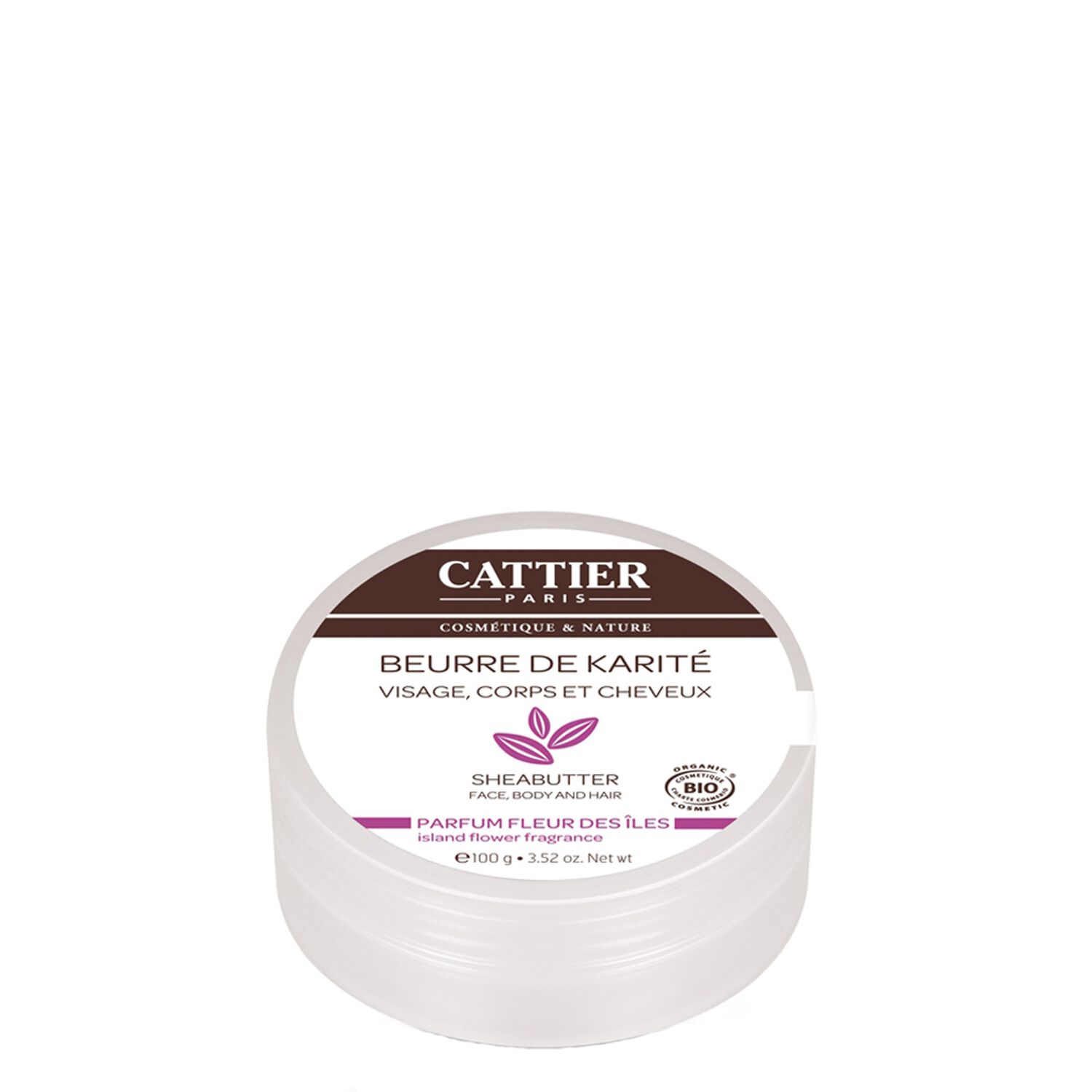 Cattier Beurre de Karité Parfum Fleur de Îles Visage, Corps & Cheveux 100 g
