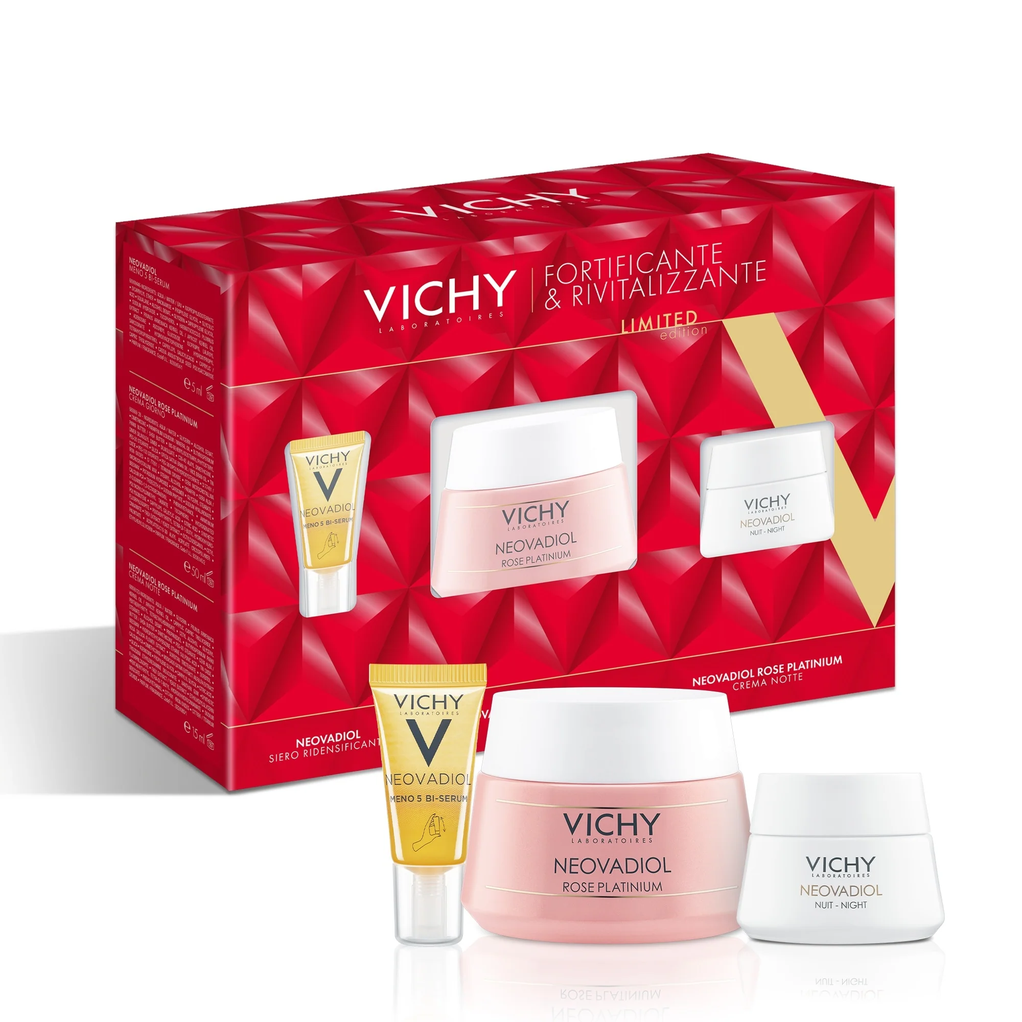 Neovadiol set Neovadiol Meno 5 Bi-Serum + Neovadiol Rose Platinium dnevna krema + noćna krema - set protiv bora, 24-satni tretman lica protiv bora