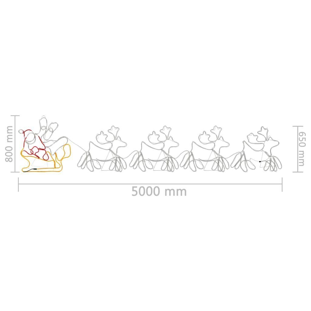 vidaXL Christbaumschmuck Weihnachtsbeleuchtung 4 XXL-Rentiere Schlitten 1548 LEDs 500x80 (1-tlg)