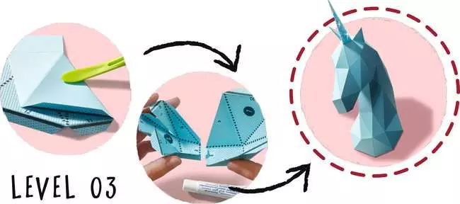 Bastelset DIY Paper Art Blumen & Einhörner - Bastelset für Kinder ab 8 Jahren