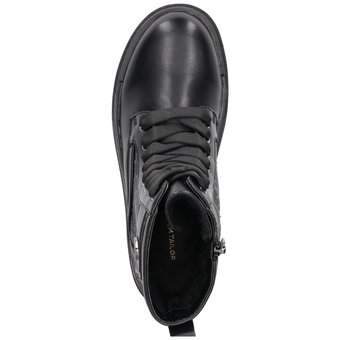 Tom Tailor Schnürstiefelette in schwarz
