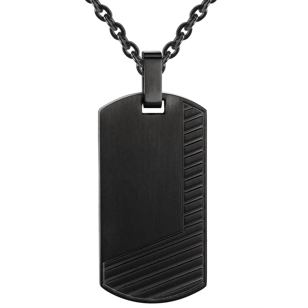 True Rebels Collier en acier inoxydé Acier inoxydable en Noir collier