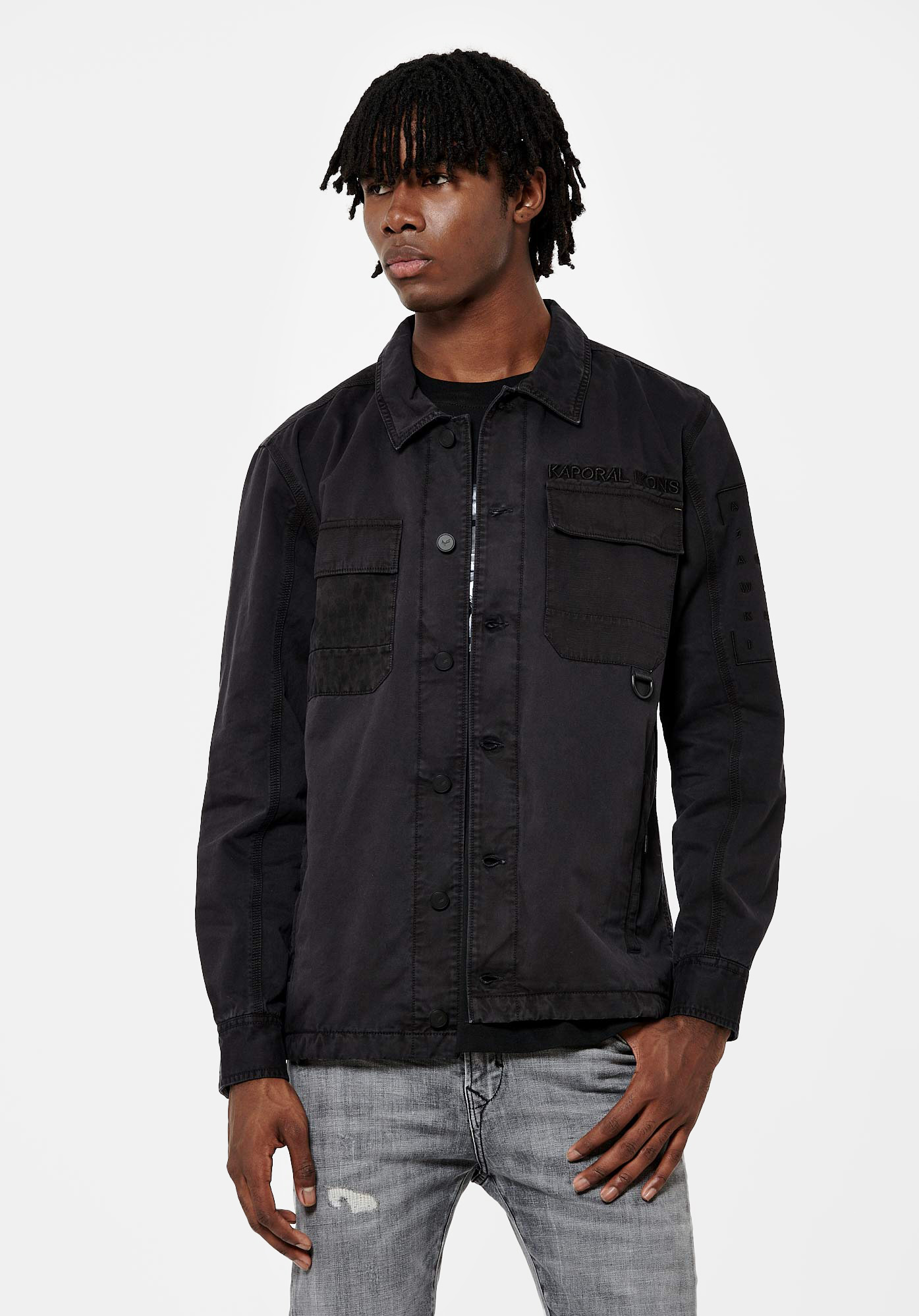 MIX    Veste noire Homme en 100% coton