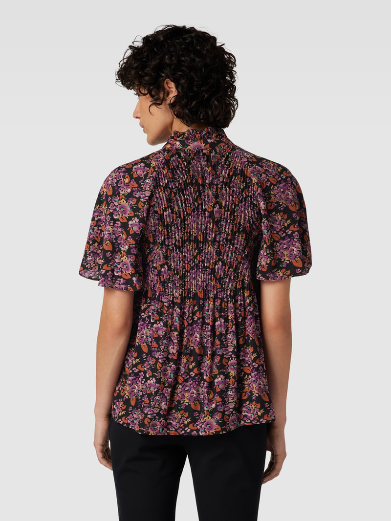 Schluppenbluse mit floralem Muster Modell 'ADAR' in lila